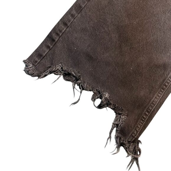 We The Free Wide Leg Black Distressed Jeans Size 26 - Picture 5 of 12